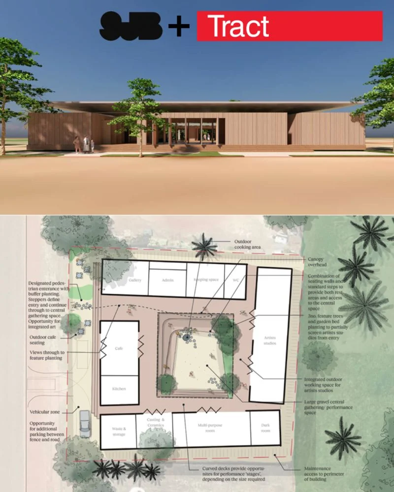 Badu Island art centre concept by SJB and Tract Consultants