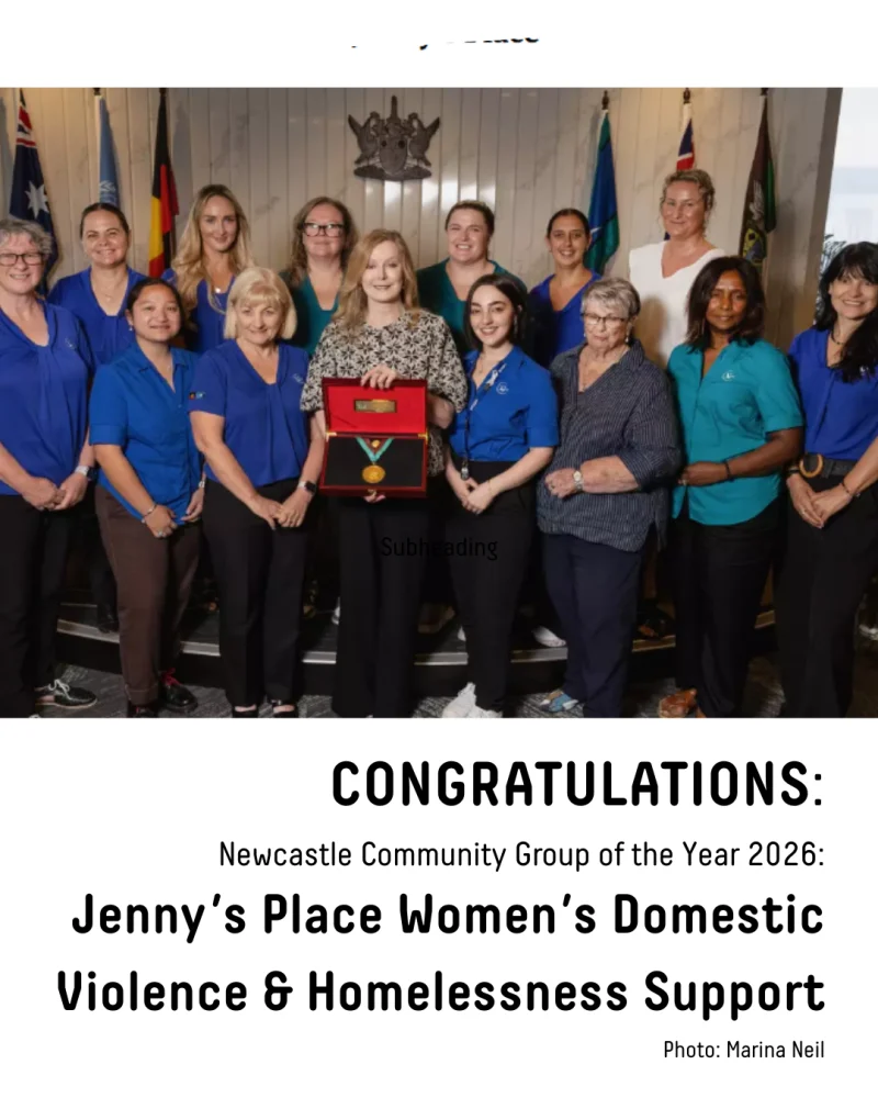 Jenny's Place - Newcastle Community Group of the Year 2026